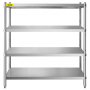 Estante de almacenamiento VEVOR de acero inoxidable con cuatro niveles ajustables.