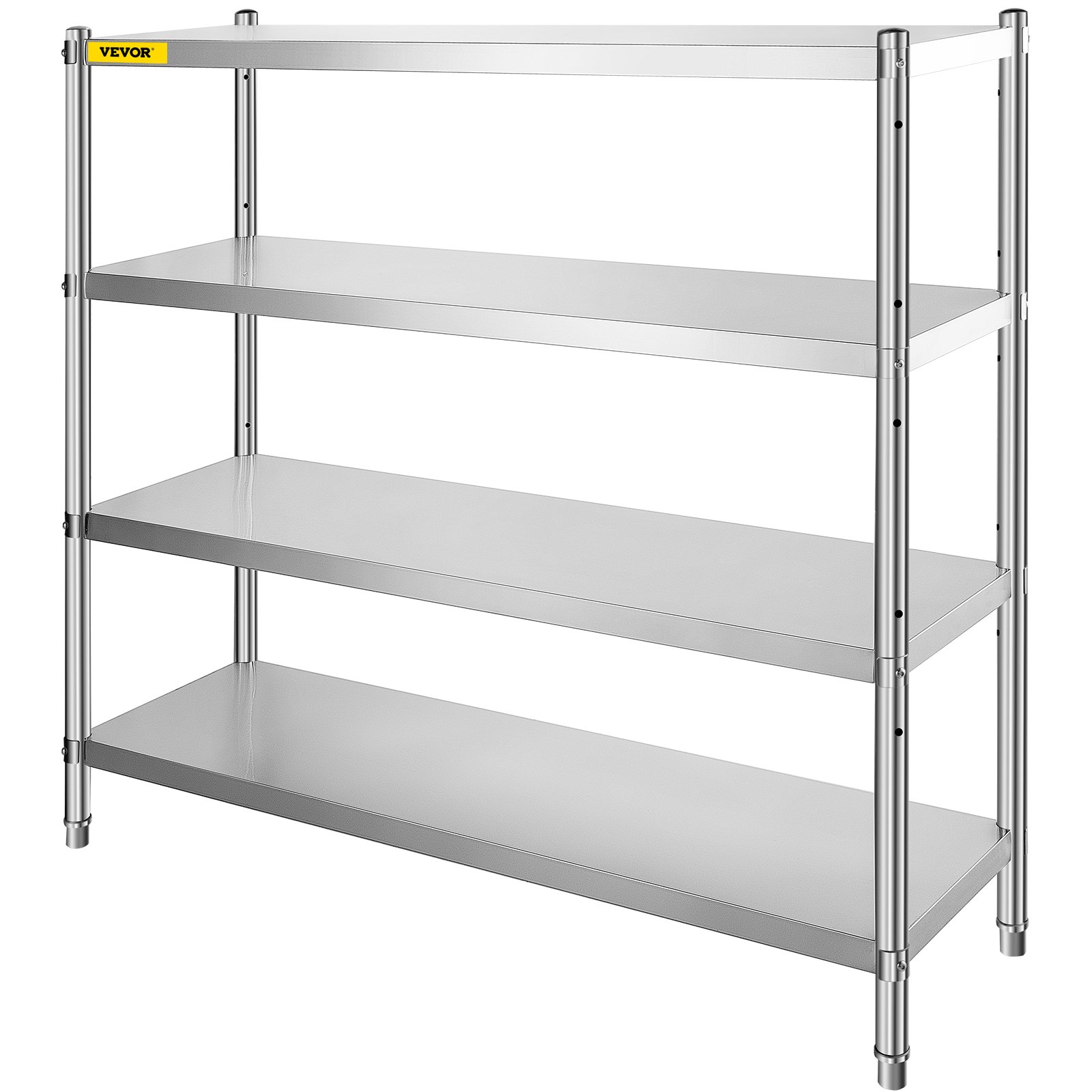 Estantería de almacenamiento VEVOR, estantería de metal de cuatro niveles con un diseño elegante y duradero.