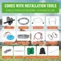 Kit de tirolina VEVOR para niños y adultos, tirolina de 18 metros (60 pies) soporta hasta 227 kg (500 lb), tirolina de fácil instalación para exteriores, ideal para parques infantiles. Incluye tirolina de acero inoxidable, freno de resorte, arnés de seguridad y asiento.