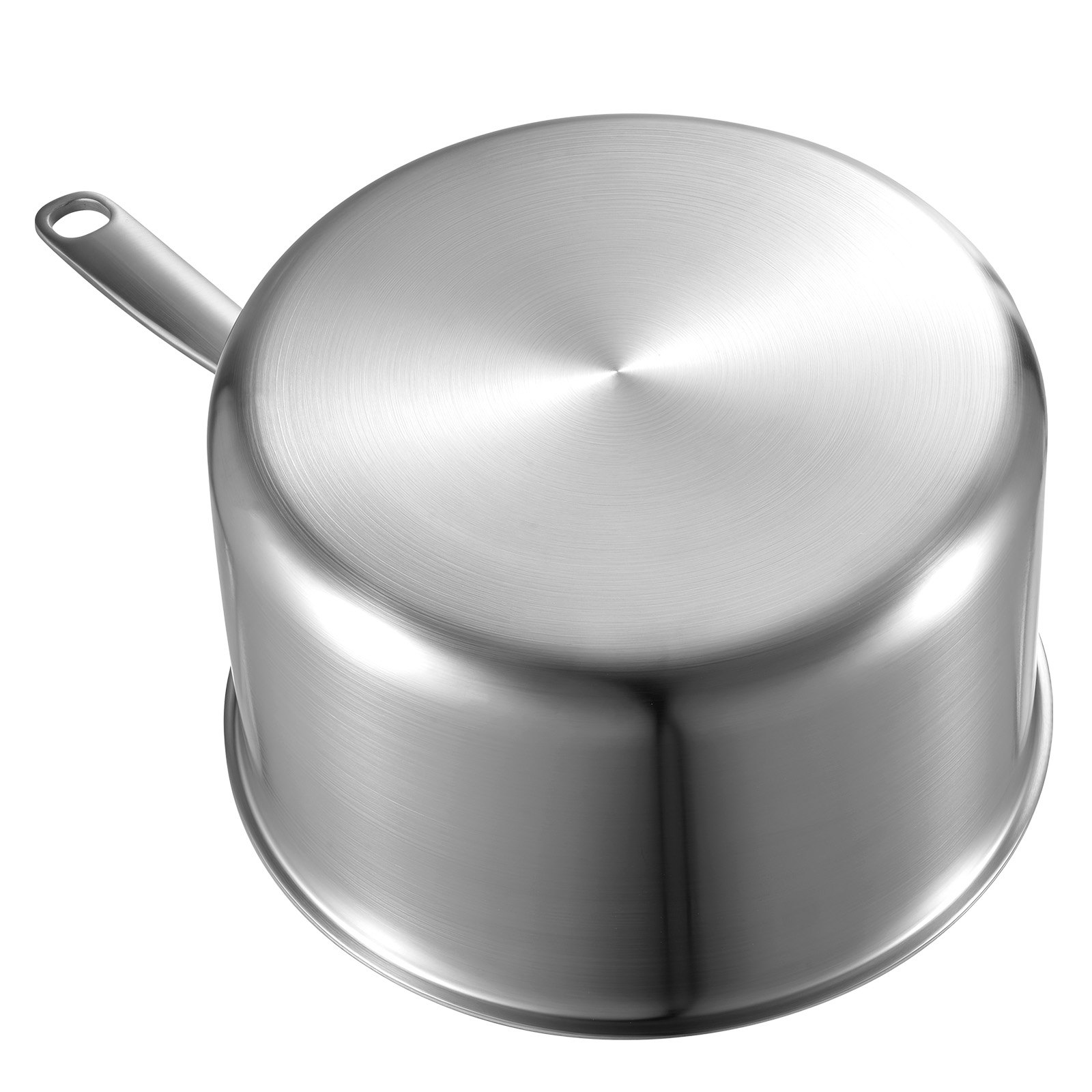 Cacerola VEVOR de 4 cuartos de galón, de acero inoxidable con tapa de vidrio, antiadherente multiusos, pequeña, de acero inoxidable, con mango ergonómico, apta para horno, lavavajillas y cocina de inducción.