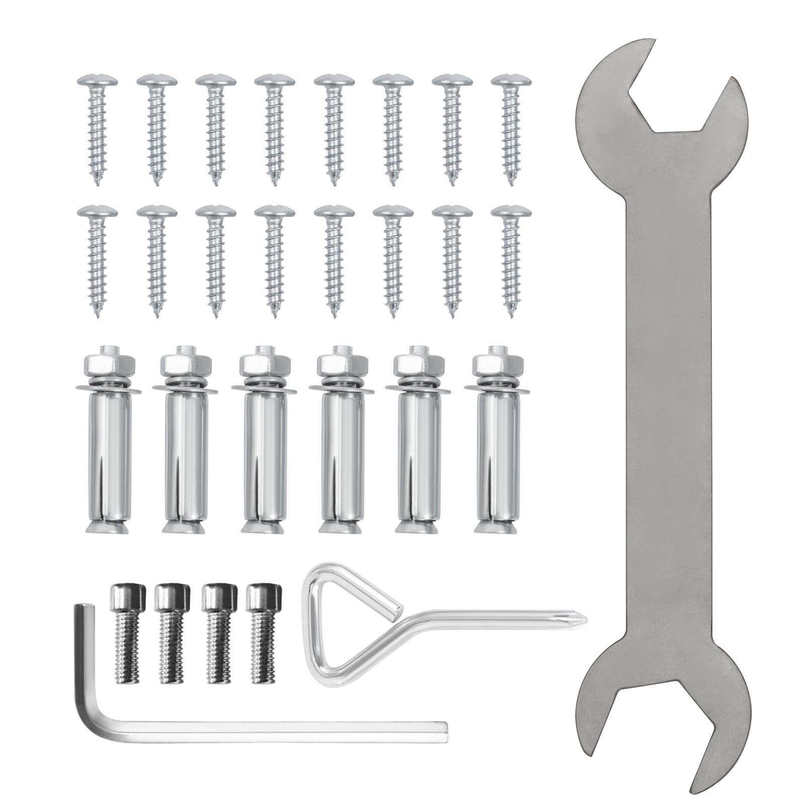 VEVOR Pasamanos de transición de acero inoxidable apto para superficie nivelada y 2 a 3 escaleras ajustables para interiores y exteriores, capacidad de 441 libras con kit de instalación, porche, bricolaje, plateado