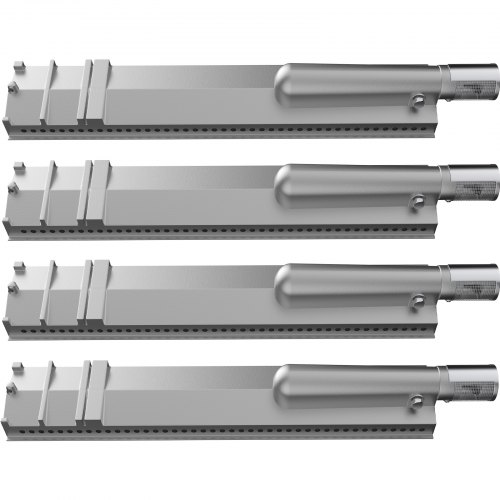 Quemadores de parrilla VEVOR, reemplazo de quemadores de barbacoa de acero inoxidable, 4 paquetes de reemplazo de quemador de parrilla, parrilla de llama con piezas de repuesto de barbacoa de 15.9 "de longitud con quemado uniforme para parrillas de gas premium