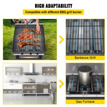 Quemadores de parrilla VEVOR, reemplazo de quemadores de barbacoa de acero inoxidable, 4 paquetes de reemplazo de quemador de parrilla, parrilla de llama con piezas de repuesto de barbacoa de 15.9 "de longitud con quemado uniforme para parrillas de gas premium