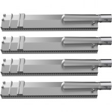 Quemadores de parrilla VEVOR, reemplazo de quemadores de barbacoa de acero inoxidable, 4 paquetes de reemplazo de quemador de parrilla, parrilla de llama con piezas de repuesto de barbacoa de 15.9 "de longitud con quemado uniforme para parrillas de gas premium