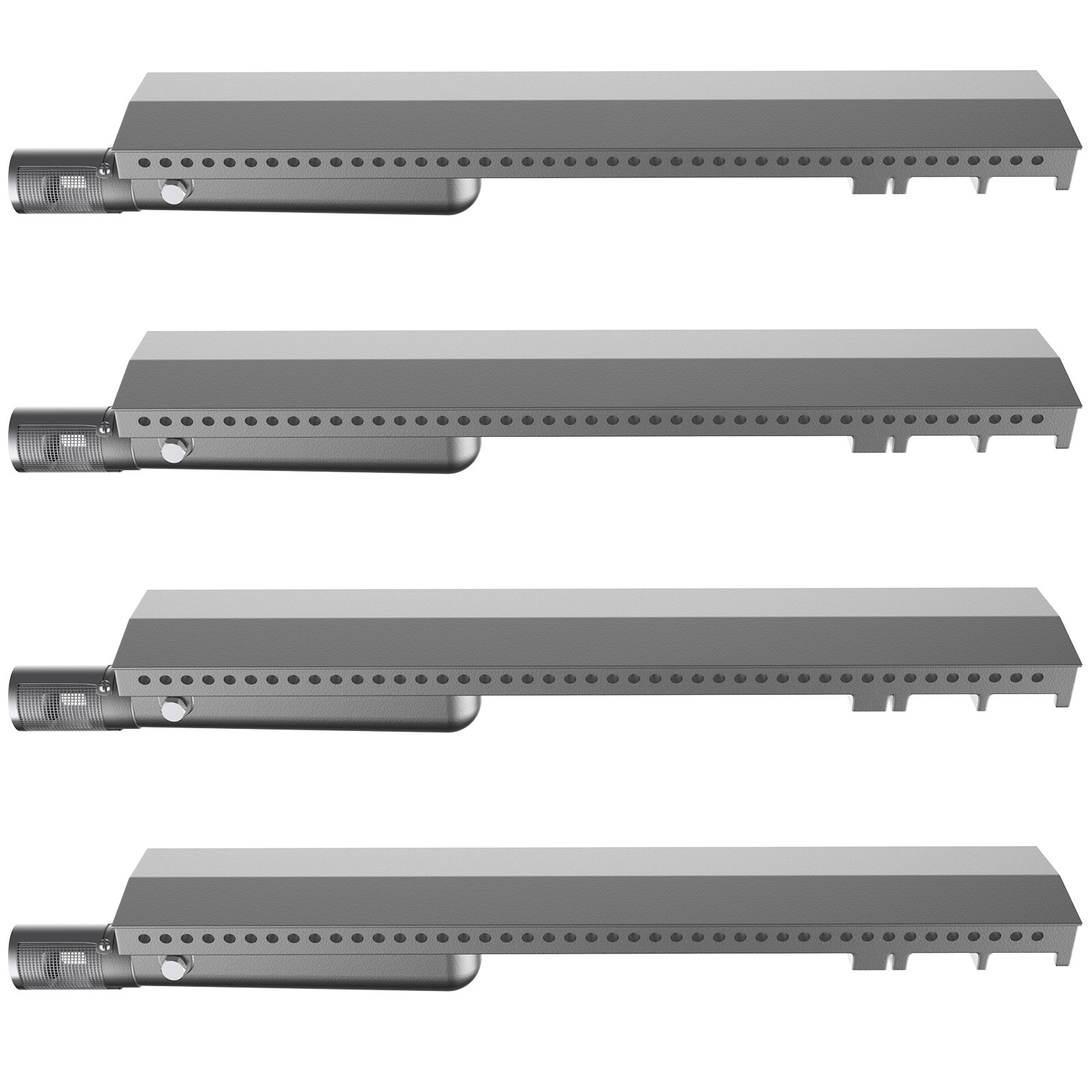 Quemadores de parrilla VEVOR, repuestos de quemadores de acero inoxidable para barbacoa, 4 paquetes, parrilla de llama de 15,9" de largo, piezas de repuesto para barbacoa con combustión uniforme para parrillas de gas premium.