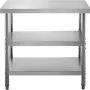 VEVOR Mesa de Preparación Mesa De Trabajo Mesa De Cocina Mesa Acero Inoxidable 36x18x34 pulgadas Mesa de Trabajo de Acero Inoxidable