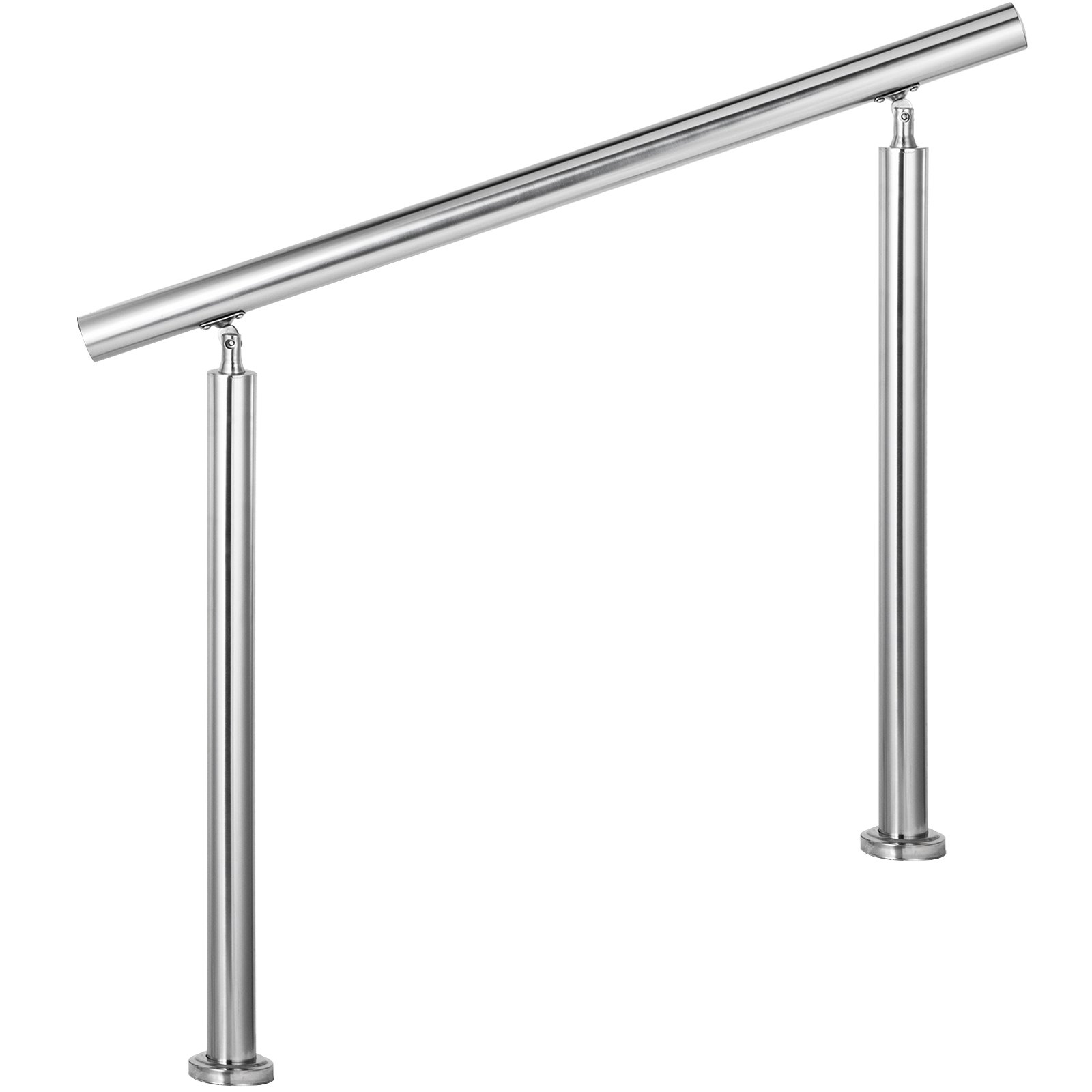 Pasamanos de acero inoxidable VEVOR con diseño elegante y base de soporte resistente.