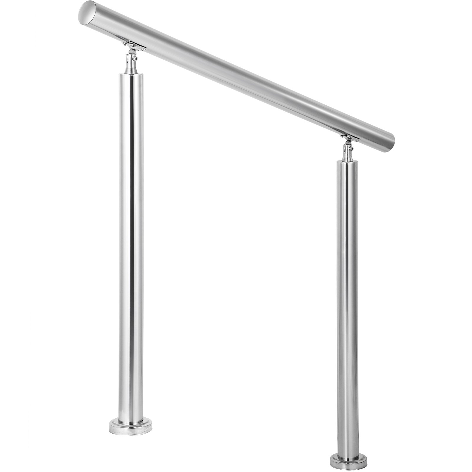 Pasamanos de acero inoxidable VEVOR con postes cilíndricos y elegante acabado pulido.
