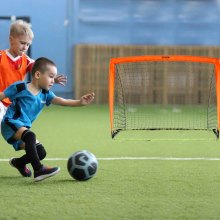 VEVOR Portería de fútbol portátil, red de fútbol para patio trasero para niños de 4x3 pies, red de fútbol plegable para práctica emergente, mini juego de portería de fútbol para entrenamiento juvenil, porterías de fútbol para interiores y exteriores para todo clima con bolsa de transporte, 1 paquete