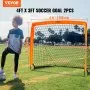 VEVOR Portería de fútbol portátil, 1,2 x 0,9 m, red de fútbol para niños, plegable, para practicar, mini portería de entrenamiento juvenil, para interior y exterior, con bolsa de transporte, paquete de 2