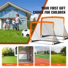 VEVOR Portería de fútbol portátil, red de fútbol para patio trasero para niños de 4x3 pies, red de fútbol plegable para práctica emergente, mini juego de portería de fútbol para entrenamiento juvenil, porterías de fútbol para interiores y exteriores para todo clima con bolsa de transporte, paquete de 2
