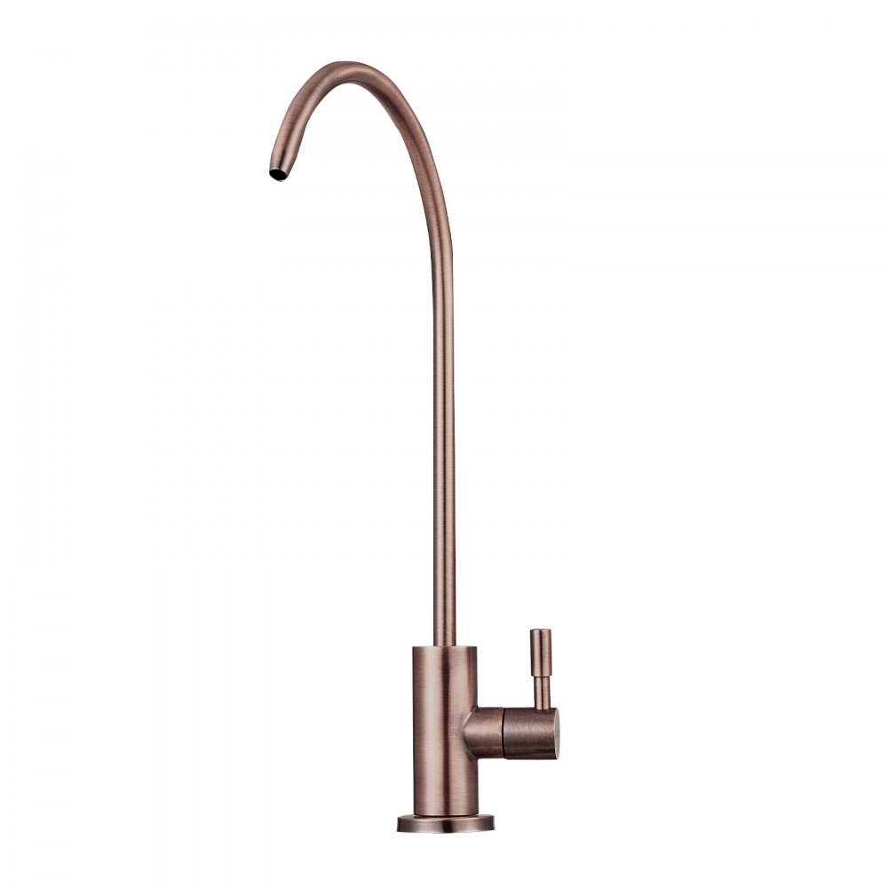 Grifo de agua VEVOR Ro, grifo de acero inoxidable sin plomo, grifos de agua potable con válvula de latón macizo, resistente a la corrosión y duradero para cocina, barra de bar, cafetería, bronce antiguo.