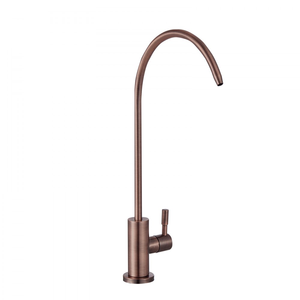 Grifo de agua VEVOR Ro, grifo de acero inoxidable sin plomo, grifos de agua potable con válvula de latón macizo, resistente a la corrosión y duradero para cocina, barra de bar, cafetería, bronce antiguo.
