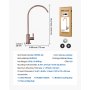 Grifo de agua VEVOR Ro, grifo de acero inoxidable sin plomo, grifos de agua potable con válvula de latón macizo, resistente a la corrosión y duradero para cocina, barra de bar, cafetería, bronce antiguo.