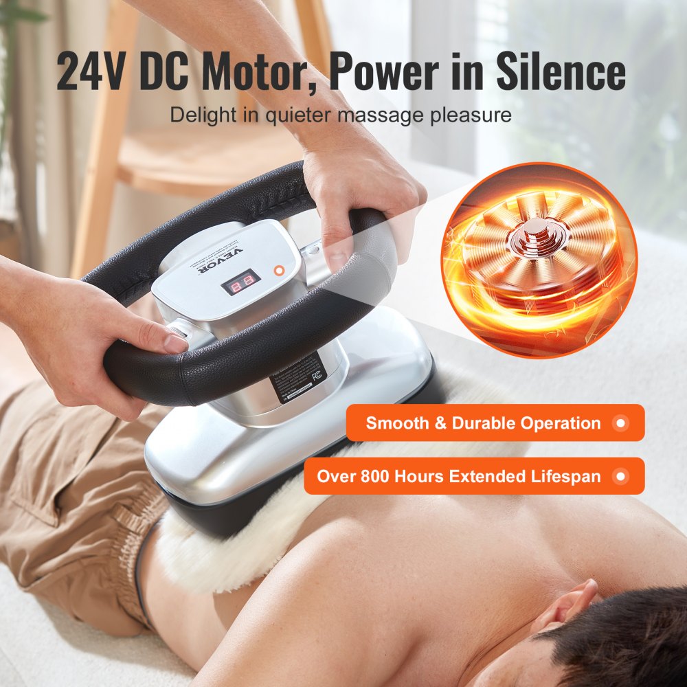Masajeador quiropráctico VEVOR, masajeador vibratorio profesional de velocidad variable de 400 a 4600 rpm, masajeador corporal orbital quiropráctico de mano para aliviar los músculos de espalda, cuello y hombros.