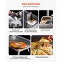 Horno de pizza de doble combustible VEVOR para exteriores, de 30 cm, de leña y gas propano, con termómetro y pulverizador de hierro, giratorio y eléctrico, ideal para acampar y patios.