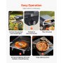 Horno de pizza exterior VEVOR, 30 cm, a gas propano, portátil, con rotación eléctrica, piedra para pizza gruesa, bolsa de transporte, ideal para patio, jardín, camping, color negro.