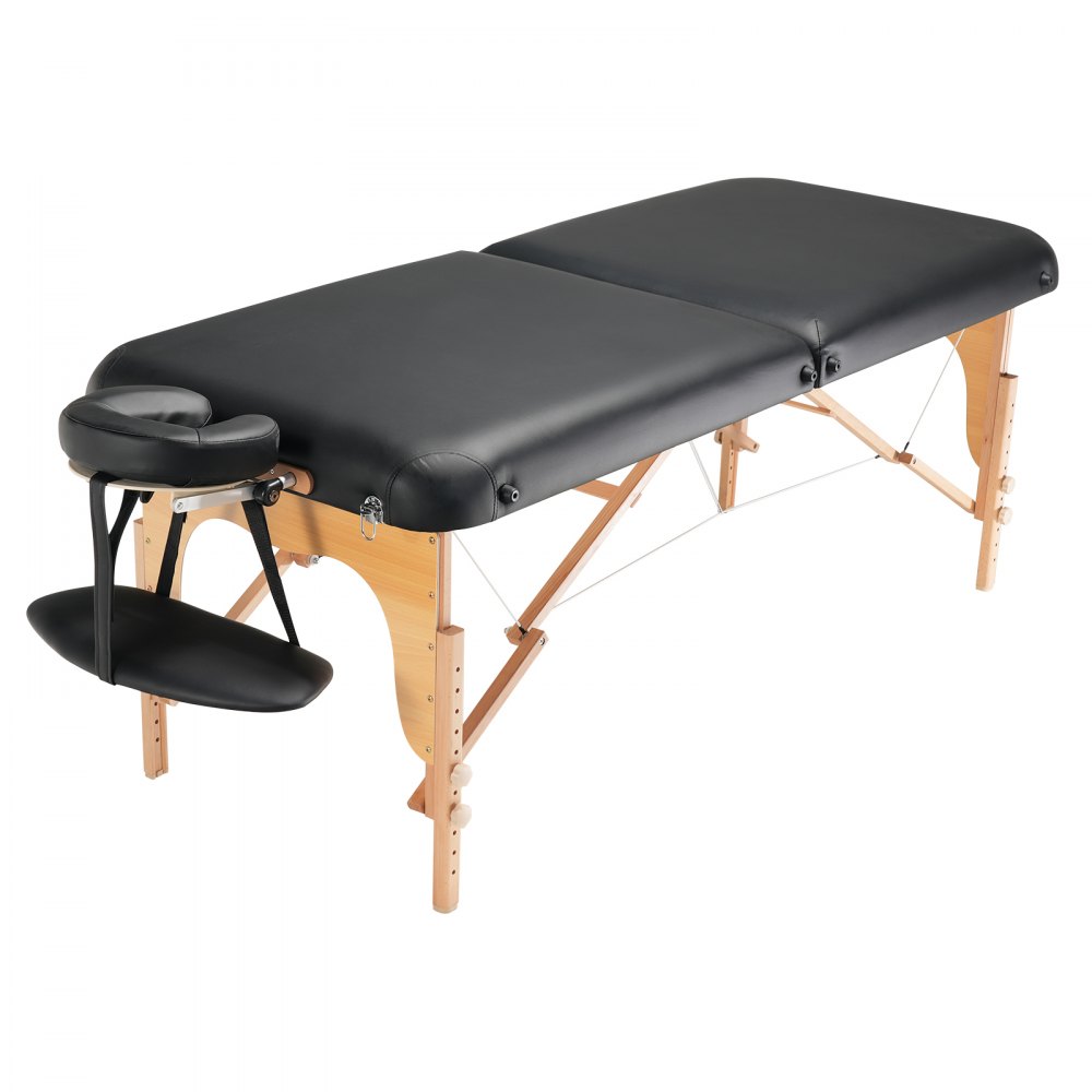 VEVOR Mesa de masaje profesional ancha de 30 pulgadas de ancho, mesa de masaje plegable resistente, cama de tatuaje de salón facial ajustable de 8 niveles de altura, mesa de spa portátil con reposacabezas, paleta de mano y bolsa de transporte, 750 libras