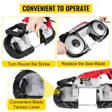 VEVOR Sierra de cinta portátil de corte profundo de 5" y velocidad variable, motor de 110 V, 10 A, Certificado