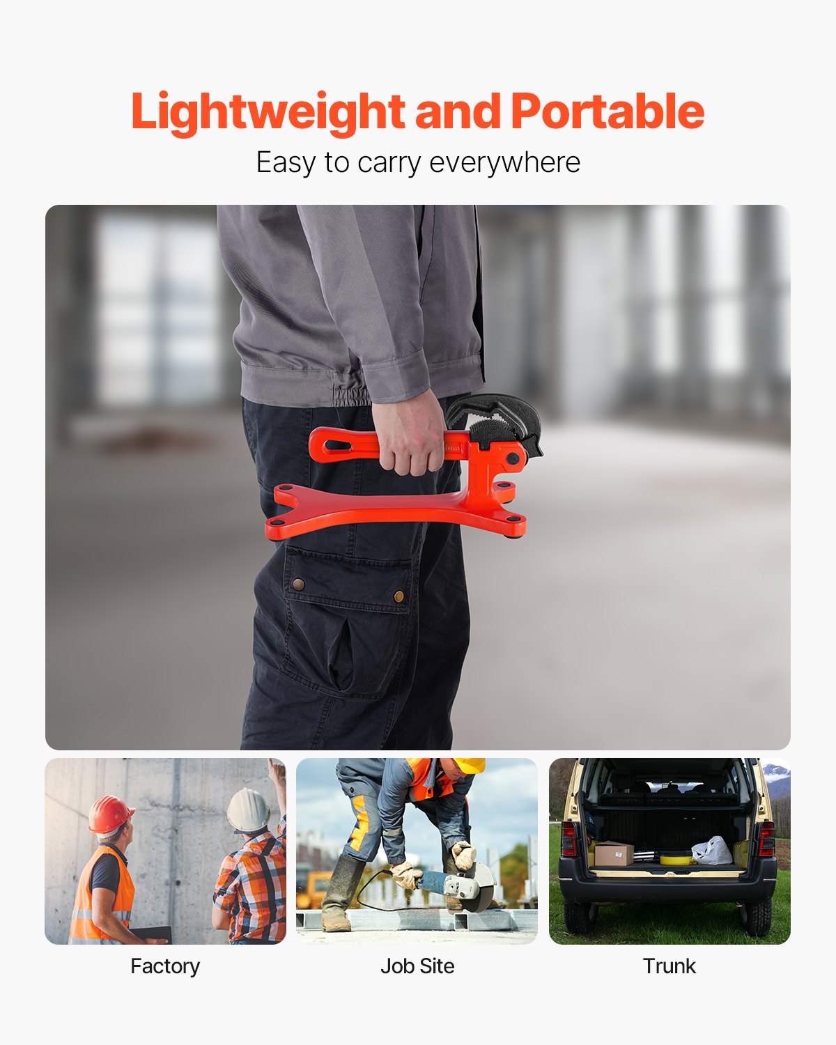 Tornillo de banco portátil VEVOR, tornillo de banco ligero de aluminio con capacidad de sujeción de 1/8" a 1-1/2", ideal para instalación, reparación y mantenimiento de plomería en obra.