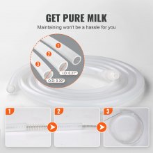 VEVOR Ordeñadora de cabras, cubeta de acero inoxidable 304 de 12 L, ordeñadora eléctrica de vacío de pulsación automática, ordeñadora portátil con vasos y tubos de silicona de grado alimenticio, succión ajustable para vacas y ovejas