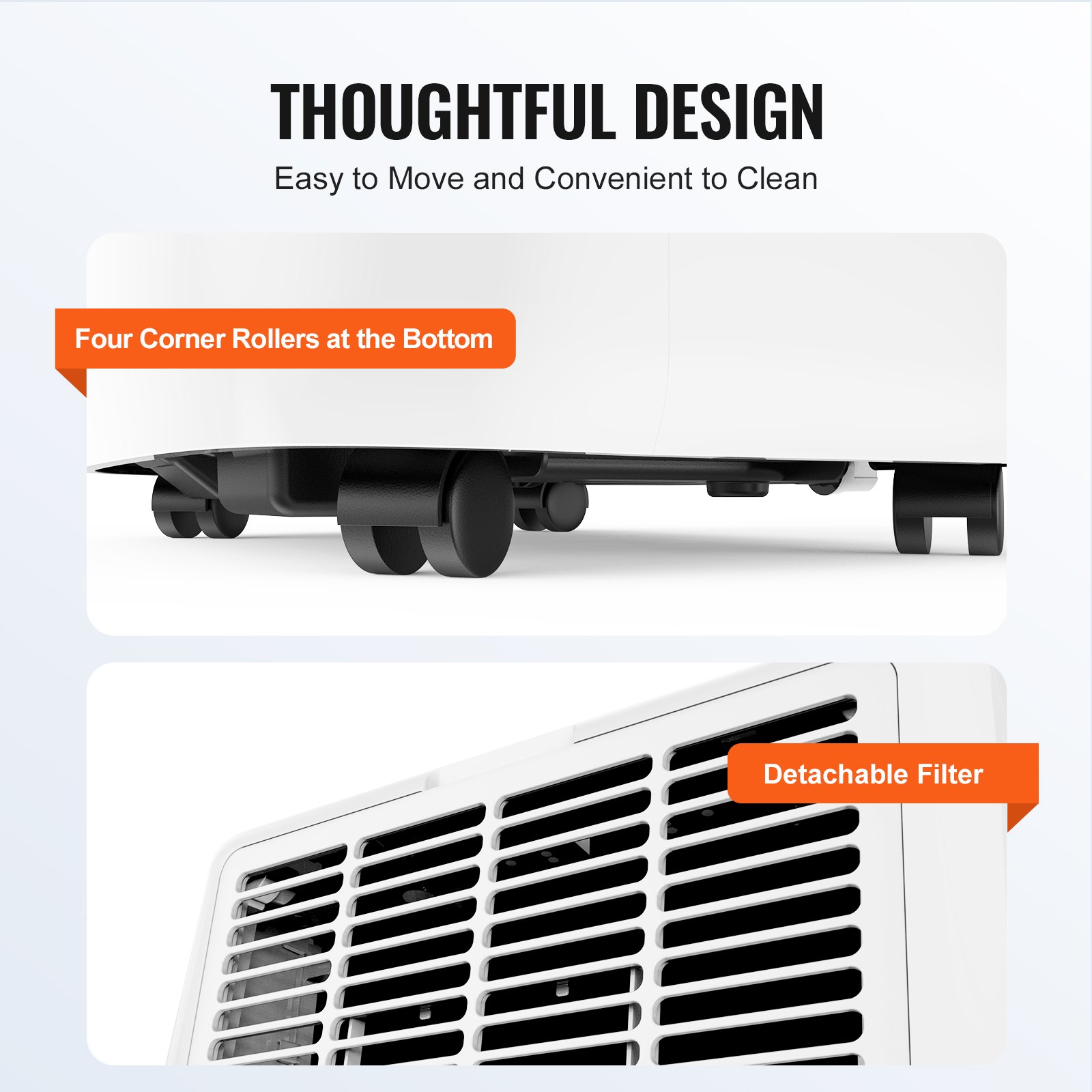 Aire acondicionado portátil VEVOR de 12 000 BTU, 3 en 1 con control remoto, para 550-700 pies cuadrados, modo frío/deshumidificador/ventilador, bajo nivel de ruido y accesorios de alta gama para el hogar, la oficina y el dormitorio, color blanco.