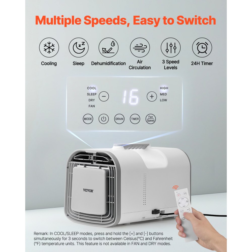 Aire acondicionado portátil de 4250 BTU para tiendas de campaña, aire acondicionado CA/CC para camping, caravanas y hogares.
