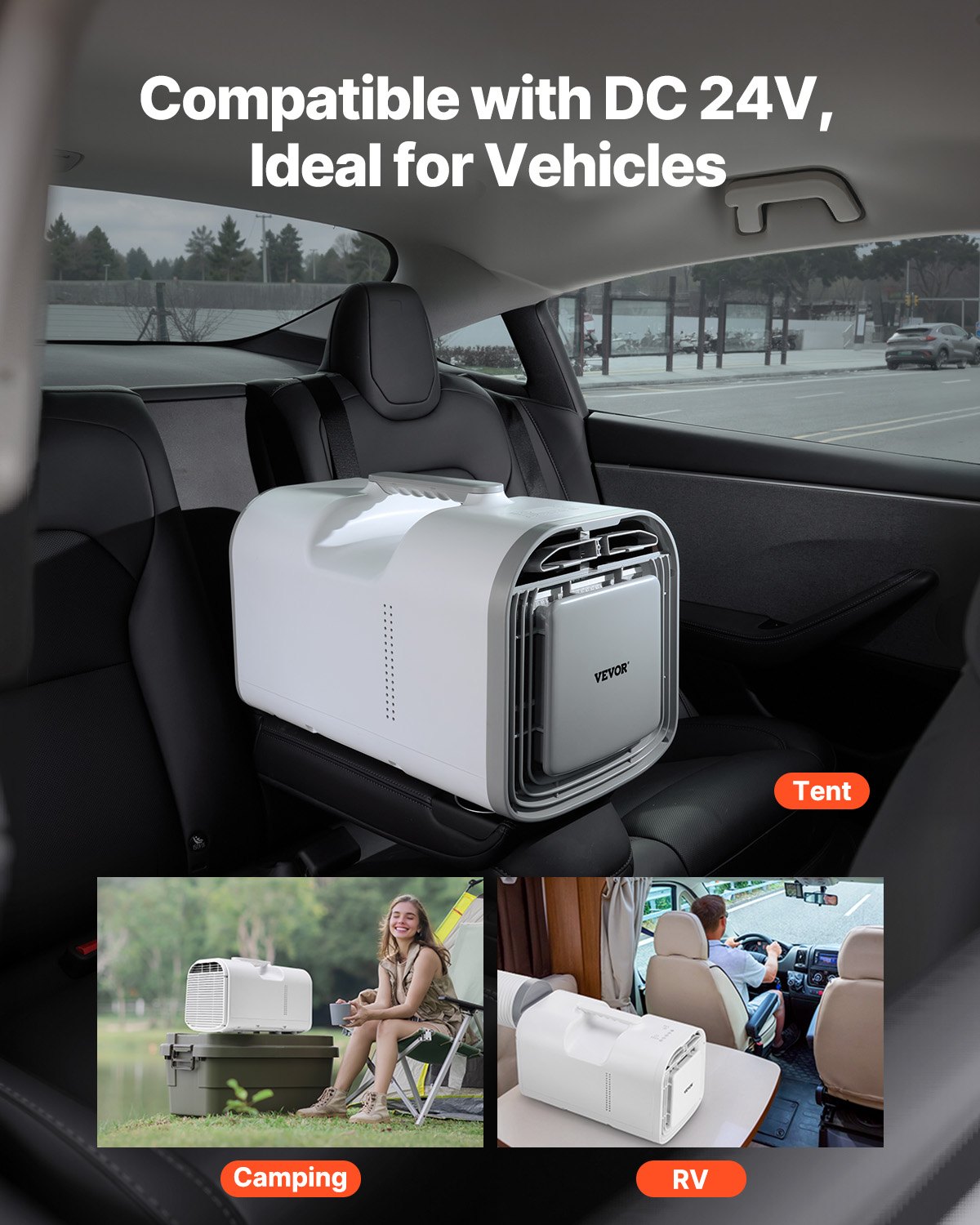 Aire acondicionado portátil de 4250 BTU para tiendas de campaña, aire acondicionado CA/CC para camping, caravanas y hogares.
