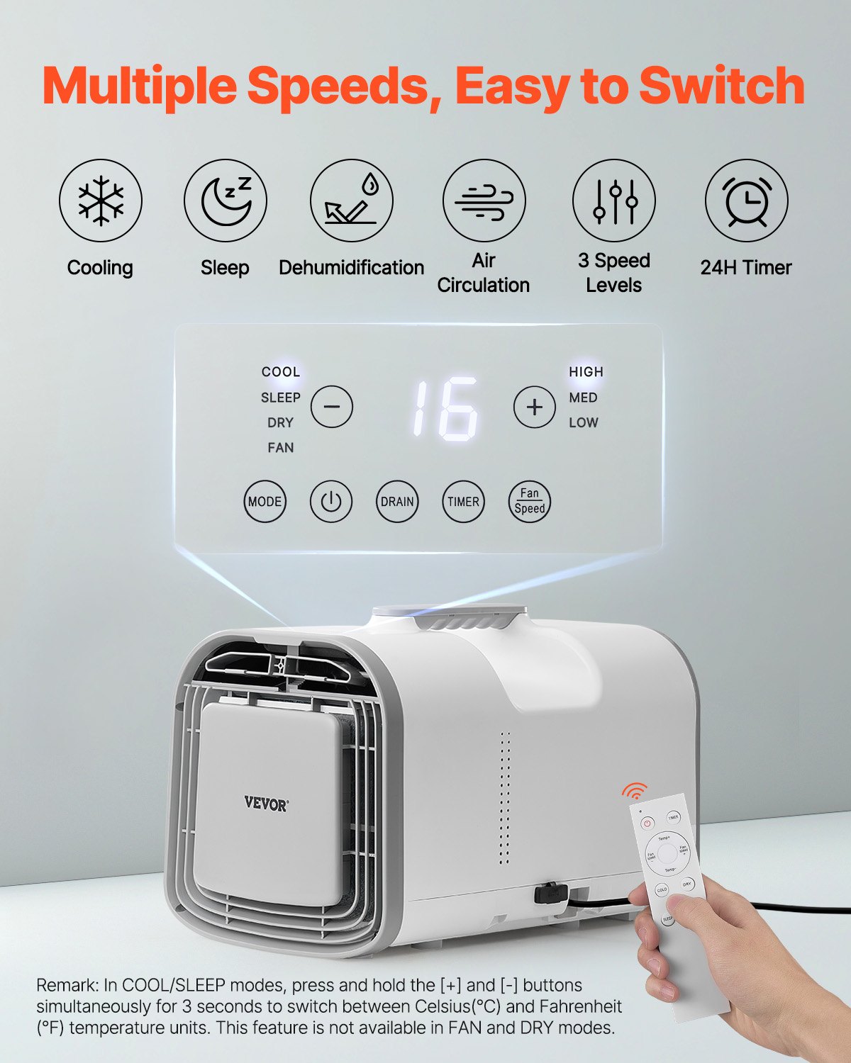 Aire acondicionado portátil de 4250 BTU para tiendas de campaña, aire acondicionado CA/CC para camping, caravanas y hogares.