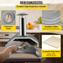 VEVOR Horno de Pizza para Exteriores 12 pulgadas Horno de Pizza Madera Pellet
