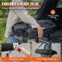 VEVOR Horno para exteriores de 12 pulgadas con pellets y carbón vegetal, parrilla exterior portátil de acero inoxidable con piedra para pizza, cubierta impermeable, pala, quemador de madera para acampar en el patio trasero, negro