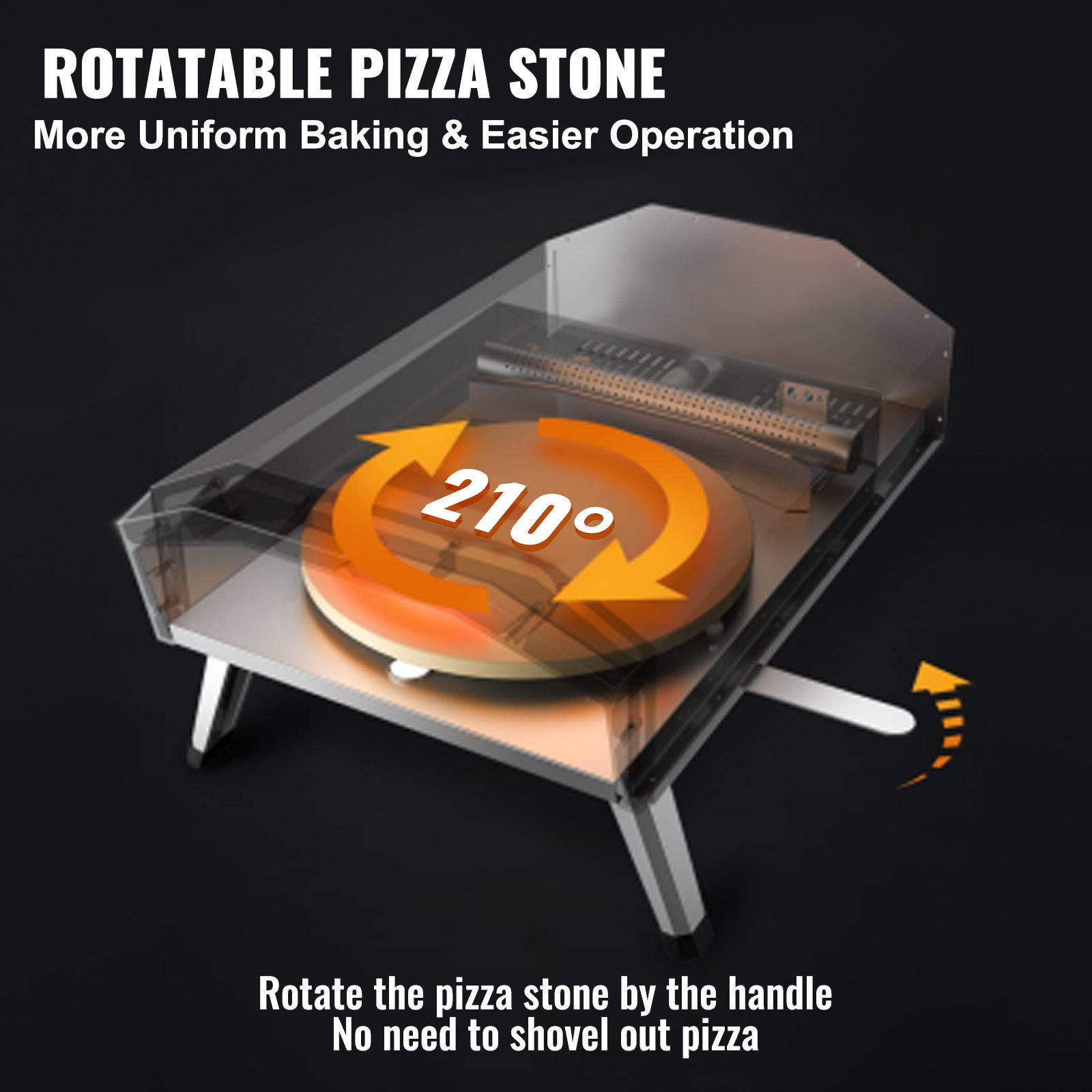 Horno de pizza multicombustible para exteriores VEVOR, de 30 cm (12 pulgadas) de leña y gas con piedra giratoria, parrilla de pizza de pellets de propano de doble combustible para patio, hornos de pizza portátiles para exteriores, con certificación CSF