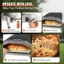 Horno de pizza a gas VEVOR de 13 pulgadas para exteriores, máquina para hacer pizza de propano de acero inoxidable grueso con piedra para pizza, parrilla de pizza a gas portátil para exteriores, ideal para acampar, picnics en el patio, con certificación CSA