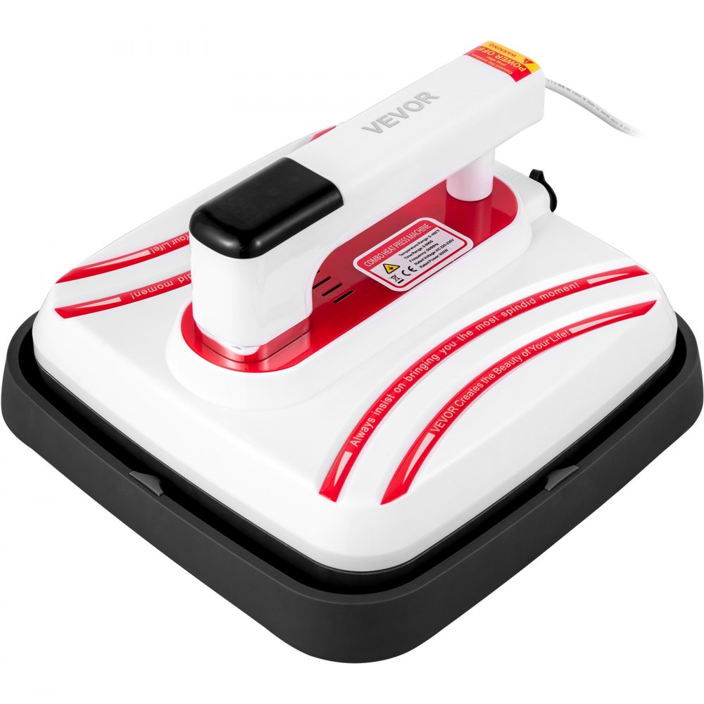 VEVOR Prensa de Calor 28 x 28 x 20,5 cm, Máquina de Prensado de Calor con Pantalla Táctil de Alta Sensibilidad, Mini Máquina de Transferencia de Calor Portátil para Camisetas Tazas Rojo 800 W 0-200 ℃