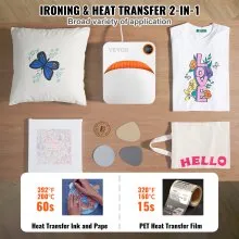 Máquina de prensa de calor VEVOR, 10 x 12 pulgadas, máquina portátil de impresión de camisas, máquina de prensa de calor de transferencia de sublimación multifuncional con revestimiento de teflón, prensa de planchado fácil para camisetas/bolsos/HTV/almohadas proyectos de vinilo