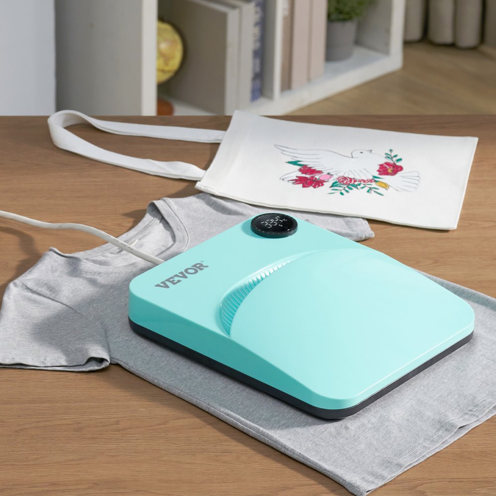 VEVOR Máquina de prensa de calor, 10 x 12 pulgadas, impresión de camisetas portátil, máquina de prensa de calor de transferencia de sublimación multifuncional, revestimiento de teflón, prensa fácil de planchar para camisetas/bolsos/almohadas/proyectos de vinilo HTV