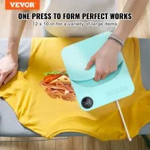 Máquina de prensa de calor VEVOR, 10 x 12 pulgadas, impresión de camisa portátil, máquina de prensa de calor de transferencia de sublimación multifuncional, máquina de prensa de calor con revestimiento de teflón, prensa de planchado fácil para camisetas/bolsos/almohadas/proyectos de vinilo HTV