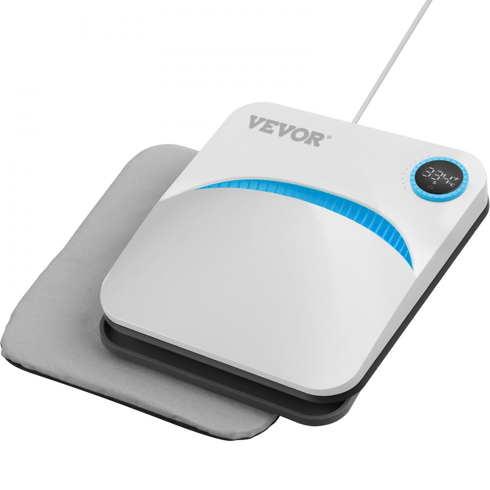 VEVOR Máquina de prensado en caliente, 9x9 pulgadas, impresión de camisetas portátil, máquina de prensado en caliente por transferencia por sublimación multifuncional, revestimiento de teflón, prensa fácil de planchar para camisetas/bolsos/almohadas/proyectos de vinilo HTV