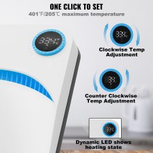 Máquina de prensa de calor VEVOR, 9 x 9 pulgadas, impresión de camisa portátil, máquina de prensa de calor de transferencia de sublimación multifuncional, máquina de prensa de calor con revestimiento de teflón, prensa de planchado fácil para camisetas/bolsos/almohadas/proyectos de vinilo HTV