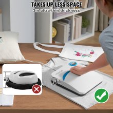 Máquina de prensa de calor VEVOR, 9 x 9 pulgadas, impresión de camisa portátil, máquina de prensa de calor de transferencia de sublimación multifuncional, máquina de prensa de calor con revestimiento de teflón, prensa de planchado fácil para camisetas/bolsos/almohadas/proyectos de vinilo HTV