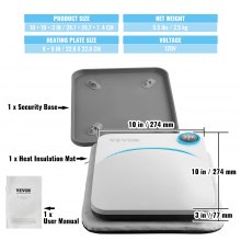 Máquina de prensa de calor VEVOR, 9 x 9 pulgadas, impresión de camisa portátil, máquina de prensa de calor de transferencia de sublimación multifuncional, máquina de prensa de calor con revestimiento de teflón, prensa de planchado fácil para camisetas/bolsos/almohadas/proyectos de vinilo HTV