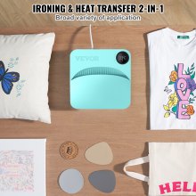 Máquina de prensa de calor VEVOR, 9 x 9 pulgadas, impresión de camisa portátil, máquina de prensa de calor de transferencia de sublimación multifuncional, recubierta de teflón, prensa de planchado fácil para camisetas/bolsos/almohadas/proyectos de vinilo HTV