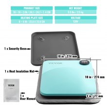 Máquina de prensa de calor VEVOR, 9 x 9 pulgadas, impresión de camisa portátil, máquina de prensa de calor de transferencia de sublimación multifuncional, recubierta de teflón, prensa de planchado fácil para camisetas/bolsos/almohadas/proyectos de vinilo HTV