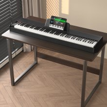 Piano digital VEVOR de 88 teclas con teclado doble, pedal de sustain y altavoces