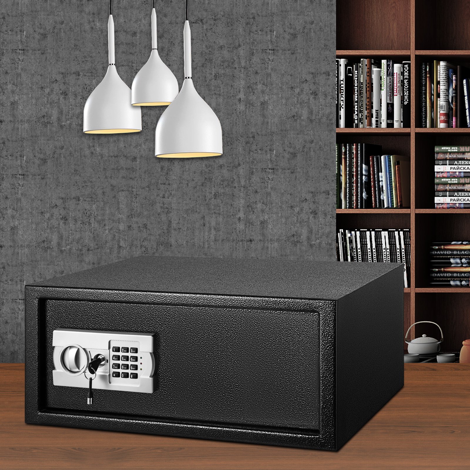 VEVOR Caja de seguridad de 0.8 pies cúbicos, caja de seguridad con cerradura digital, caja de seguridad digital, con dos llaves, construcción de acero al carbono, ideal para el hogar, hotel y oficina