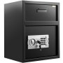 Caja fuerte de depósito VEVOR negra con cerradura con teclado digital y ranura de depósito superior.