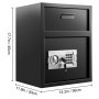 Caja fuerte de depósito VEVOR con cerradura con teclado, dimensiones 17,7&quot; x 14,2&quot; x 11,8&quot;.