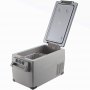 Refrigerador portátil VEVOR con tapa abierta, cesto interior y panel de control.