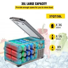 Compresor de 1,23 pies cúbicos Refrigerador pequeño portátil Refrigerador Congelador Hogar y automóvil   Nevera Vehicular
