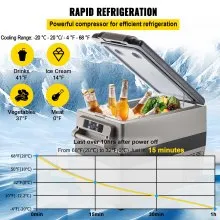 VEVOR pequeño hogar y coche del congelador del refrigerador del refrigerador del compresor 45L   Nevera Vehicular